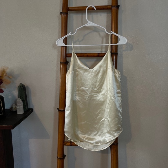 K Jordan Tops - Elegant Cream Satin Cami Top